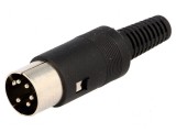 Conector DIN Mufă Tată PIN 5, Dispunere 240&deg; Drept pe Cablu - Soluție Profesională de Conectare