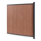 Panou extensie gard WPC Grassano cu 1 stalp, maro, 185x175 cm