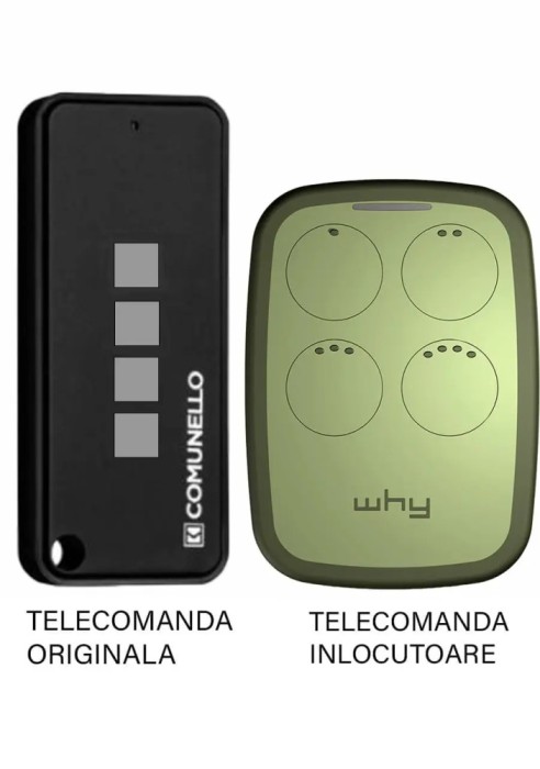 Telecomanda inlocuitoare poarta garaj cu 4 butoane rolling cod frecventa 433.92MHz Comunnelo Keep Black compatibila cu originalu