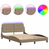 Cumpara ieftin Cadru de pat cu LED fara saltea, Zadar, cappuccino, 140x200 cm