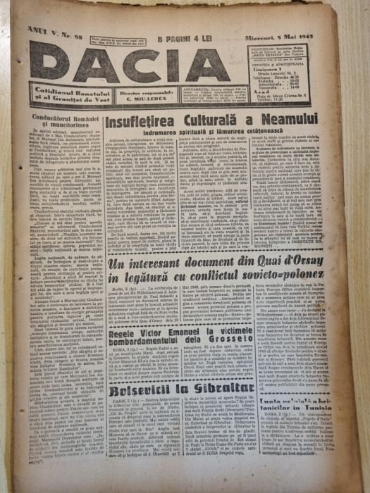 Dacia 5 mai 1943-stiri al 2-lea razboi mondial,prizonierii de razboi,timisoara