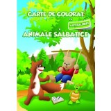 Carte de colorat cu abtibilduri - Animale salbatice - Editura Ars Libri