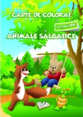 Carte de colorat cu abtibilduri - Animale salbatice - Ars Libri