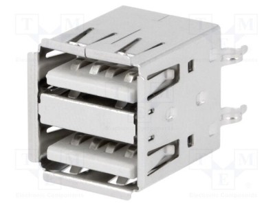 Conector USB A soclu THT drept duble NINIGI foto