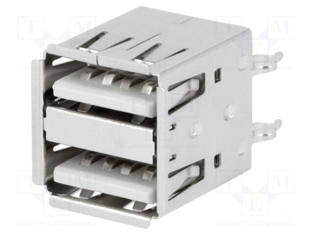 Conector USB A soclu THT drept duble NINIGI