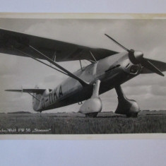 Carte postala/fotografie originala avion german antrenament:Focke-Wulf Fw 56