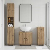 Cumpara ieftin Set de cabinet pentru baie cu 3 piese EDE Stejar Artizanal