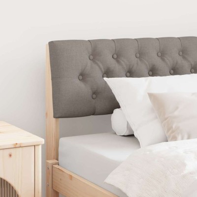 vidaXL Tăblie tapițată Gri taupe 100 cm Lemn de pin masiv 879192 foto