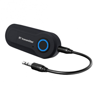 Adaptor Audio Bluetooth Techstar&amp;reg; T12, Bluetooth 5.0, Microfon Incorporat, AUX 3.5 mm, Hands Free, pentru PC/TV/Auto, Negru foto