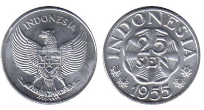 Indonezia 25 sen 1955 UNC foto