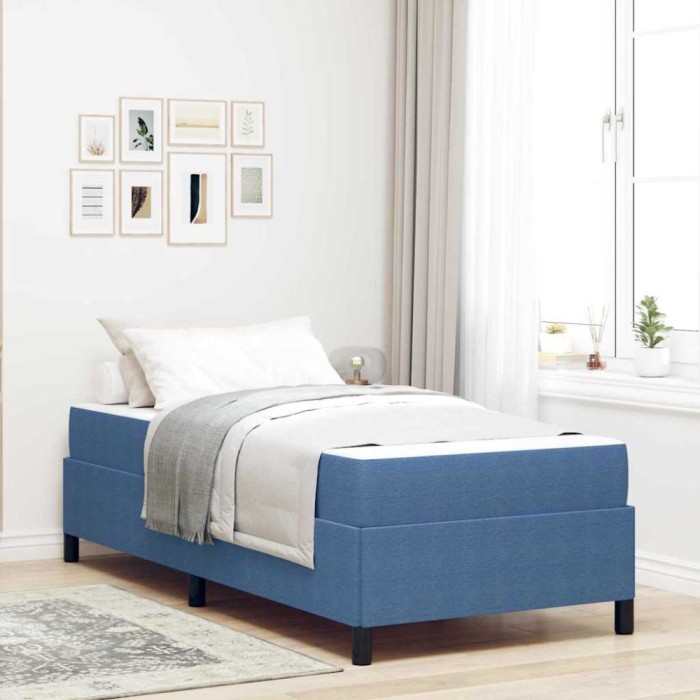 vidaXL Cadru de pat albastru 100 x 200 cm Țesătură de catifea 3399108