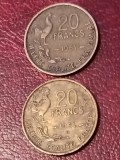 Lot 2 monede Franta: 20 francs franci 1951 + 1951 B [poze]. Discount conform descriere [10 - 20 % reducere. Vezi descrierea.].