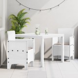 VidaXL Set mese grădină 3 pcs Alb 100 x 100 x 73 cm Ratan plastic