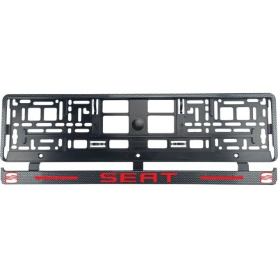 Set 2 bucati, suport numar inmatriculare Carbon, Seat I foto