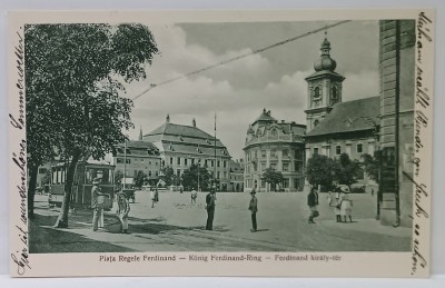 SIBIU , PIATA REGELE FERDINAND , CARTE POSTALA , 1924 foto
