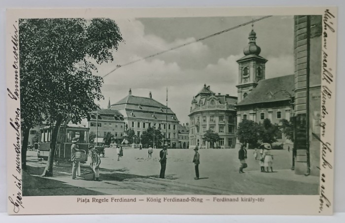 SIBIU , PIATA REGELE FERDINAND , CARTE POSTALA , 1924