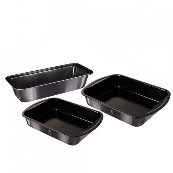 Set de 3 tavi de copt, Metallic Line Carbon, Berlinger Haus