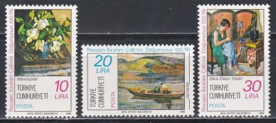 Turcia 1982 - 100 de ani de la nașterea lui Ibrahim Calli - pictor, MNH foto