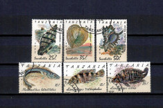 TANZANIA 1992 - CRUSTACEE. PESTI, timbre stampilate, AC15 foto