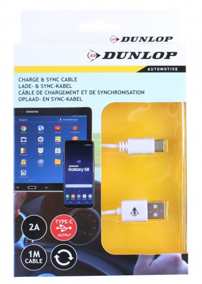 Cablu Incarcator Dunlop Usb Tip C Alb 2A 1M 35503426