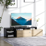 Cumpara ieftin HOMCOM TV Comoda pentru televizoare de pana la 32&quot;-65&quot;, suport TV cu rafturi de depozitare si dulap pentru camera de zi