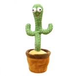 Figurina Cactusul dansator interactiv, care repeta cuvinte si sunete, cu seturi de mini melodii, Verde,