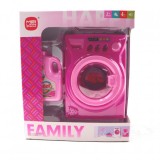 Masina de Spalat Jucarie Copii, cu Baterii, Plastic, Alb/Roz, 14cm, Electrocasnice Bucatarie, Joc de Rol, Realista