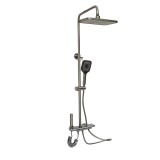 Set dus multifunctional cu termostat, afisaj digital temperatura apa, 4 functii de curgere a apei, pipa cada, dus dreptunghiular, dus de mana, dus bid