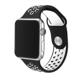 Cumpara ieftin Curea sport Edman silicona pentru Apple Watch Ultra/SE/9/8/7/6/5/4/3/2/1, 38/40/41 mm, marimea S, Negru/Alb