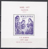 Rwanda 1977 - Crăciun - Pictura de Rubens, Colita, MNH