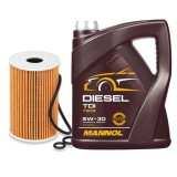 Pachet Revizie VW 1.6 2.0 TDI - Ulei MANNOL Diesel TDI 5W-30 (5L) + Filtru Ulei Stocker - Golf 6, Passat B7, T5 T6