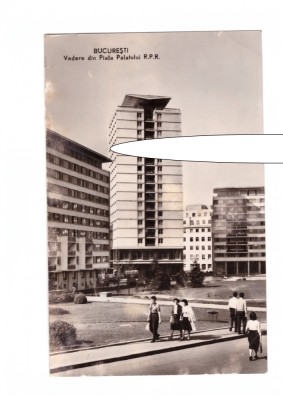 CP Bucuresti - Vedere din Piata Palatului, RPR, circulata, stare relativ buna foto