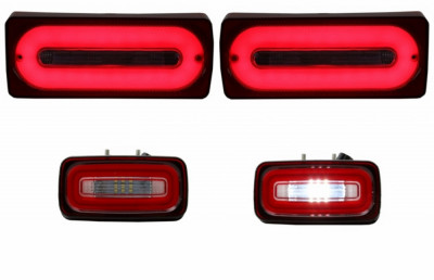 Stopuri Full LED cu Lampa Ceata Mercedes W463 G-Class (1989-2015) Rosu Semnalizare Dinamica Performance AutoTuning foto