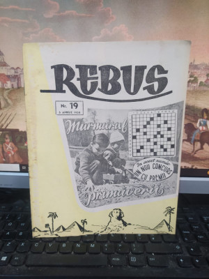 Rebus, revistă bilunară de probleme distractive, nr. 19, 5 apr. 1958, 111 foto