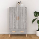 VidaXL Dulap &icirc;nalt, gri sonoma, 70x31x115 cm, lemn compozit
