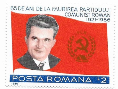 Romania (429) - 65 de ani de la faurirea P.C.R., 1986 - neobliterat foto