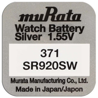 Baterie SR920SW, 371, oxid de argint, 1.55V, Murata foto