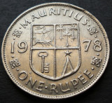 Cumpara ieftin Moneda exotica 1 RUPIE - MAURITIUS, anul 1978 * cod 2887 = colonie britanica, Africa