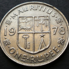 Moneda exotica 1 RUPIE - MAURITIUS, anul 1978 * cod 2887 = colonie britanica