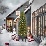 vidaXL Brad de Crăciun artificial Verde 240 cm PVC și oțel și plastic 3394965