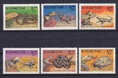 Kazahstan 1994-FAUNA REPTILE-Serie completa de 6 timbre nestampilate