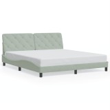 Cumpara ieftin Cadru de pat fara saltea, gri deschis, 180x200 cm, catifea