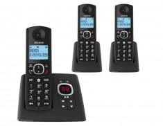 Set 3 Telefoane fara fir Alcatel F530 Voice Trio DECT Extensie telefon cu robot telefonic, Negru - SECOND foto