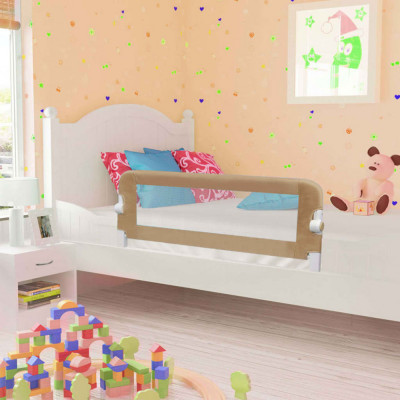 vidaXL Balustradă protecție pat copii, gri taupe, 120x42 cm, poliester foto