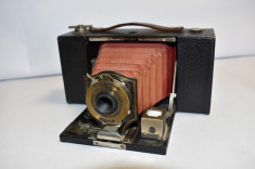 Aparat vechi fotografiat cu burduf Folding Pocket Brownie Model B USA cca. 1900 foto