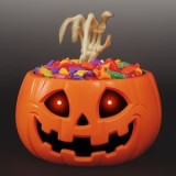 Dovleac Decorativ Halloween cu Mana Mobila, Sunet si Lumina, 25x25x15cm, Portocaliu, CMCLASS