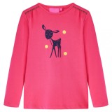 Tricou pentru copii cu m&acirc;neci lungi, roz aprins, 104