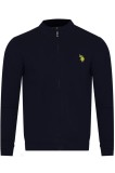 Bluza Barbati U.S. Polo Assn. Ally Bleumarin Bumbac 100% Regular Fit Hanorac Fermoar Buzunare Laterale