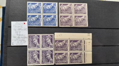 1938-1941-Franta-MercurYT407,413 -4 bl4- MNH foto
