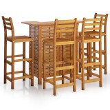 Cumpara ieftin Set mobilier de bar de gradina, 5 piese, lemn masiv de acacia
